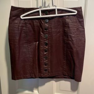 Free people snap front mini skirt